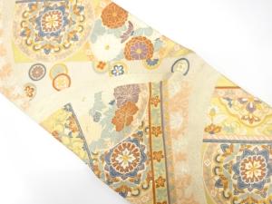 華紋に花模様織り出し　袋帯